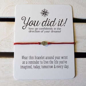 You Did It Congratulations Card Graduation gift College Graduation High school New Job Congrats You Did It Wish Bracelets image 1