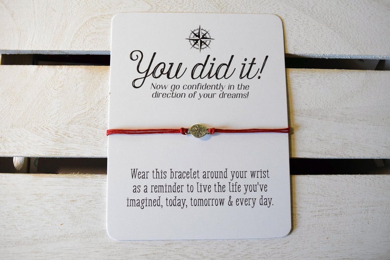 You Did It Congratulations Card Graduation gift College Graduation High school New Job Congrats You Did It Wish Bracelets image 1