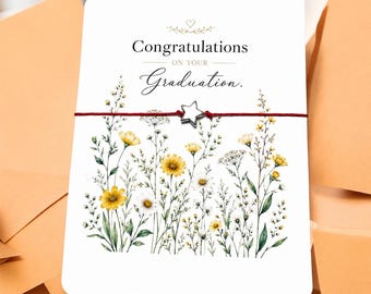 Congratulations Wish Bracelet - Star Charm - Graduation -  High School Grad, College Grad, Class of 2026