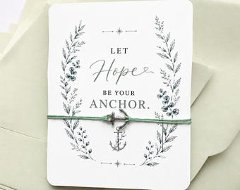 Hope Bracelet - Anchor Charm - Hope Anchor- Inspirational Gift - Nautical theme