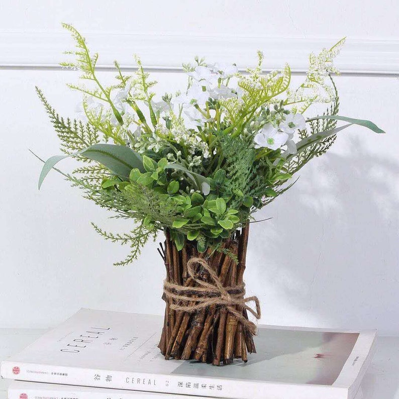 Artificial Flower Arrangement Fake Plants Home Decor Rustic Etsy UK