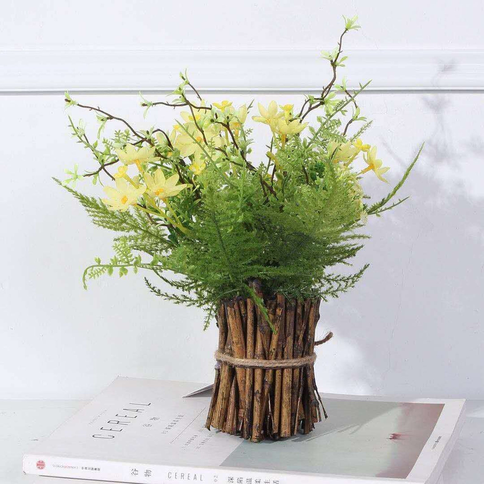 Artificial Flower Arrangement Fake Plants Home Decor Rustic Etsy