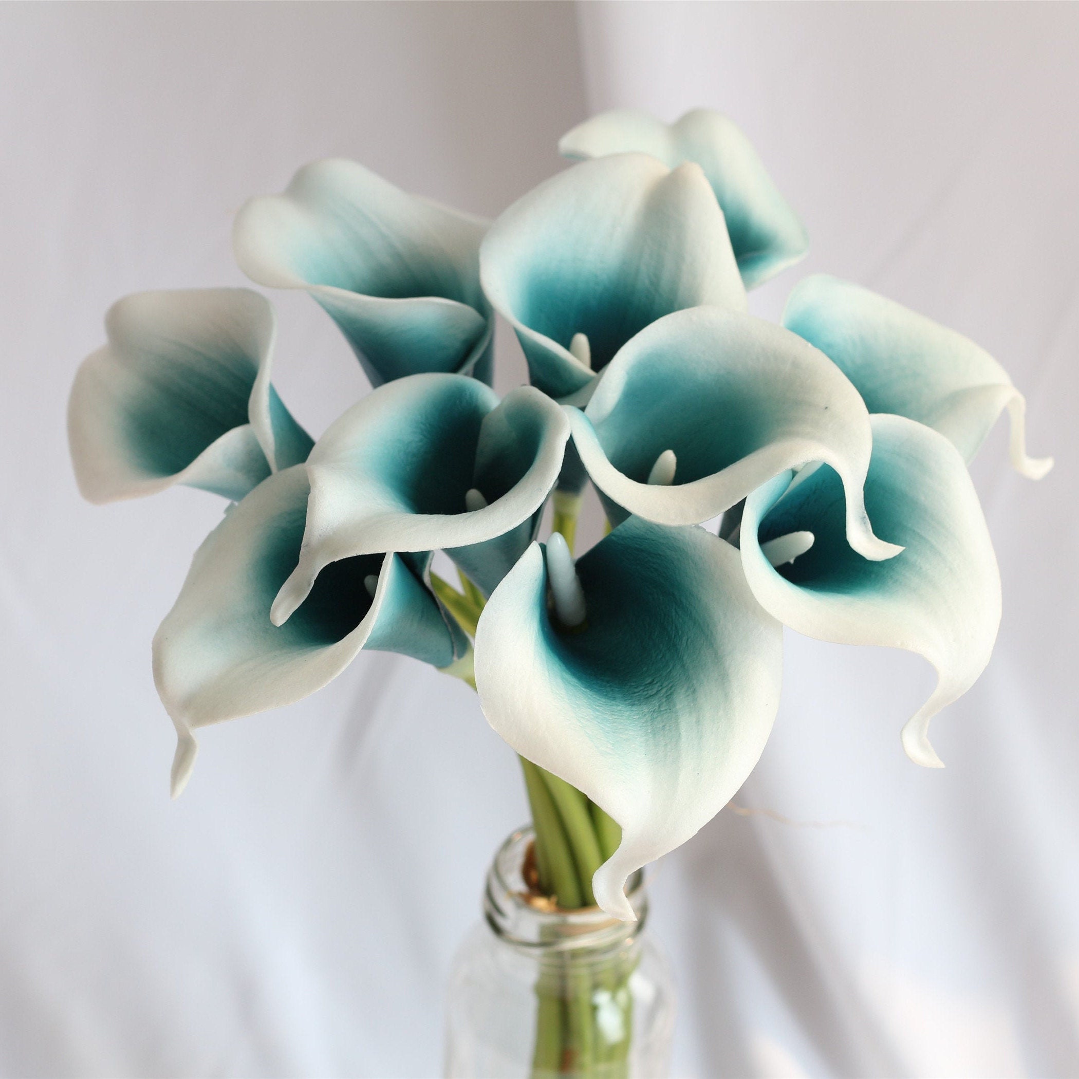 Oasis Teal Calla Lily Bouquet 10 Real Touch Calla Lilies for Etsy