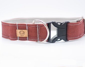 Burgundy Canvas Collar | Eco Canvas Dog Collar | Red Dog Collar | Martingale Dog Collar | Buckle Dog Collar | WagALot |