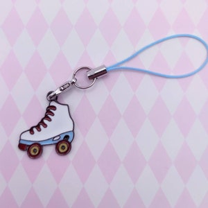 Roller skate phone charm skating skates skater bag journal planner 90s cute blue white red