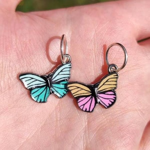 Butterfly roller skate charm turquoise pink yellow shoe lace