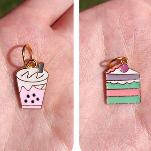 Roller skate charms bubble tea boba pastel cake shoe lace kawaii cute