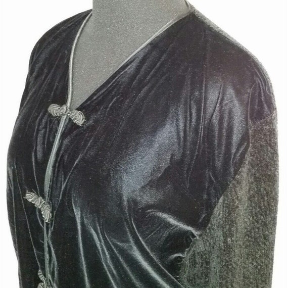 Black velour jacket sweater sz M Med EXPRESS TRIC… - image 3