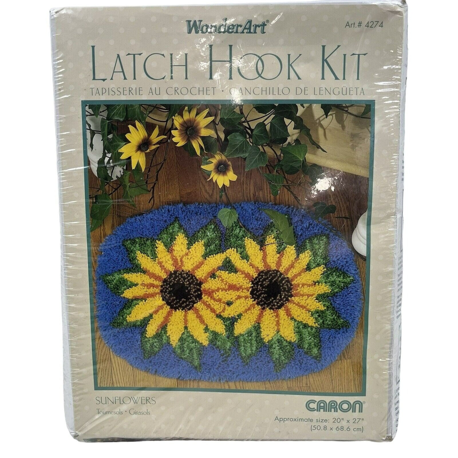 Vintage Sunflower Latch Hook Rug Kit Oval 20x27 Wonder Art Etsy Denmark