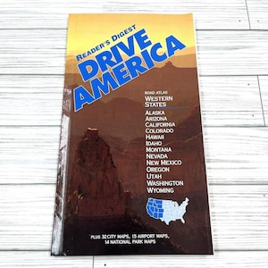 Atlas routier Drive America Western States 1996 Parcs nationaux Cartes des aéroports des villes