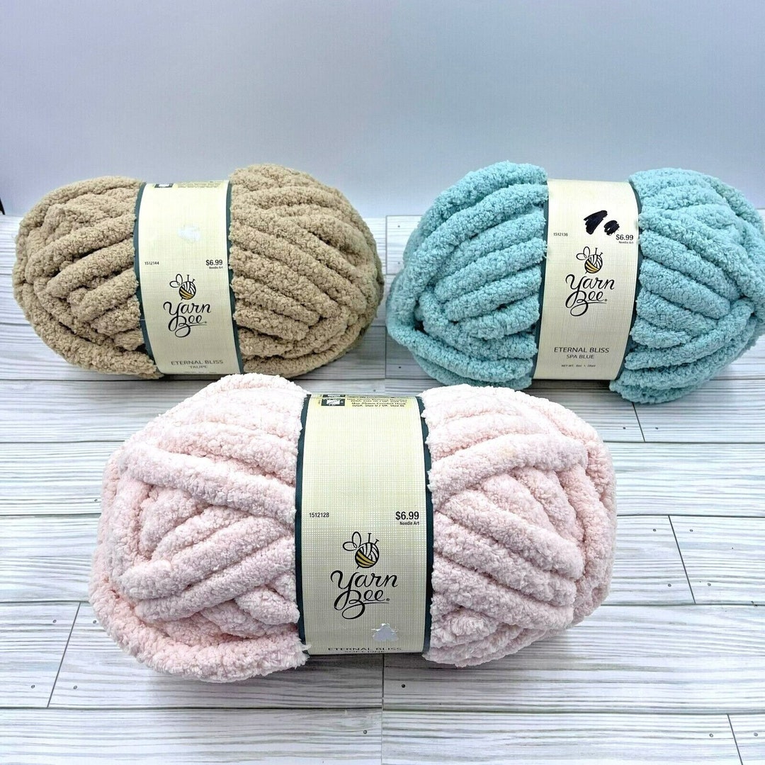 Yarn Bee Eternal Bliss Bulky Yarn Skein 8oz 28 Yd Blue Pink Taupe