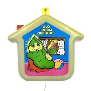 Vintage Playskool Glo Worm Crib Night Light Music Box Baby Toy Glow 1985 Works