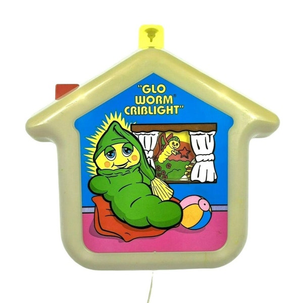Vintage Playskool Glo Worm Crib Night Light Music Box Baby Toy Glow 1985 Works