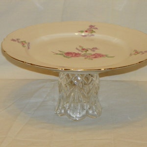 Beautiful Handmade Vintage Serving Platter Floral Design