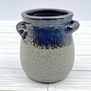 Vintage Handmade Studio Art Pottery Jug Pot Crock Vase Double Handle Signed 1985