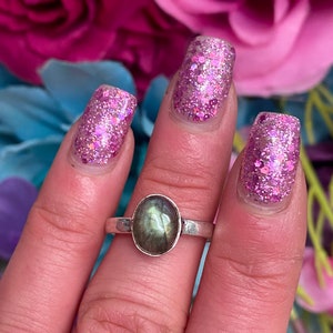 Blue Labradorite Ring- Size 8