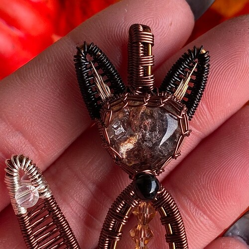 Wire Wrap Fox Lodolite shops & Topaz Fox Pendant Necklace
