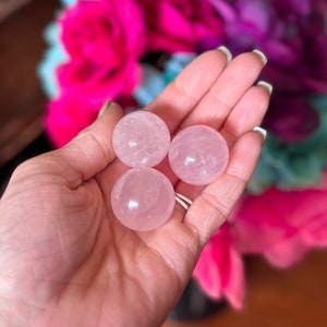 Rose Quartz Sphere - Crystal Sphere, Rose Quartz Round Sphere 1 inch, Crystal Home Decor, Gift for Crystal Lovers