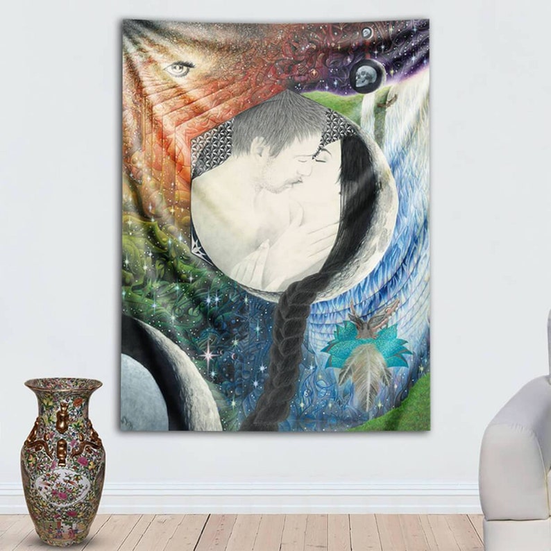 Art of One Not Two Tapestry by Third Eye Tapestries