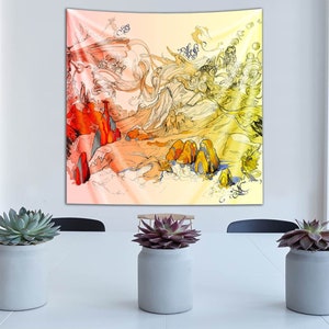 Adam One Ice Age Gospel B Water Color Tapestry by Third Eye Tapestries