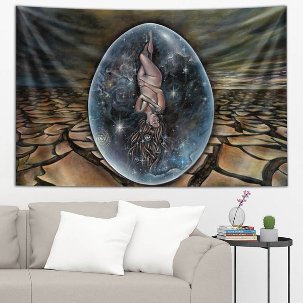 Emily Kell Primordial Goddess Tapestry by Third Eye Tapestries