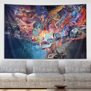 Android Jones Forward Escape Dave Tipper Tapestry autorstwa Third Eye Tapestries zdjęcie 1