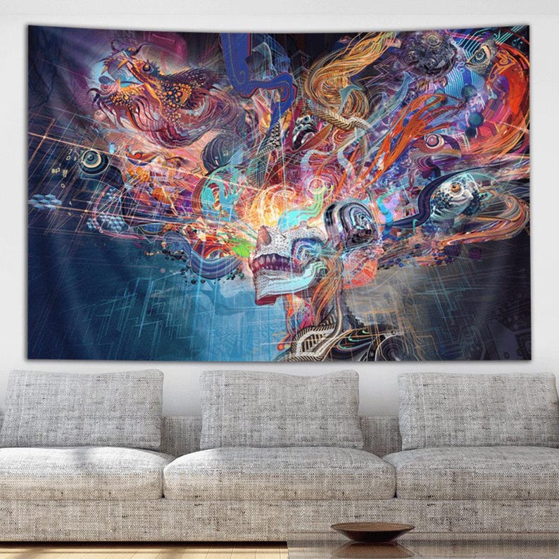 Android Jones Forward Escape Dave Tipper Tapestry autorstwa Third Eye Tapestries zdjęcie 1