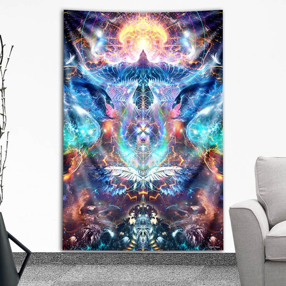 Psiloteric Visions Soul Seeker Psychedelic Tapestry by Third Eye Tapestries Etsy