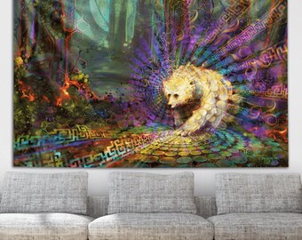 Simon Haiduk Spirit Bear Electric Forest Tapestry by Third Eye Tapestries