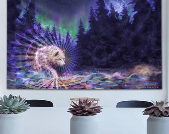 Simon Haiduk Spirit Wolf Tapestry by Third Eye Tapestries
