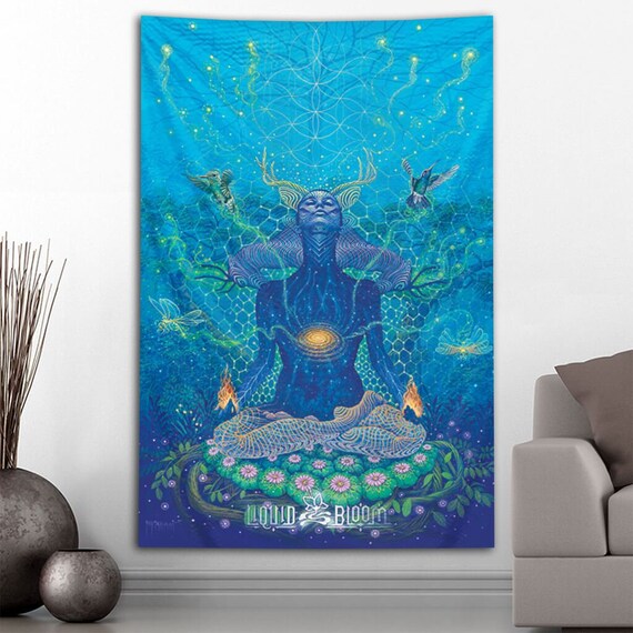 TRAX Liquid Bloom Psychedelic Tapestry by Third Eye Tapestries Etsy