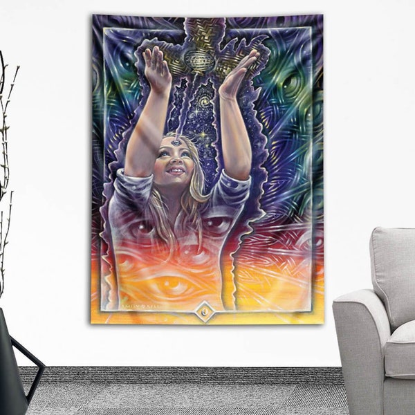 Emily Kell The Fool Card Tapestry by Third Eye Tapestries