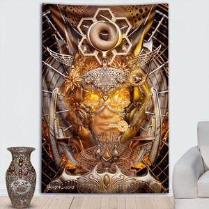 Light Wizard Open Ancient Eyes Tapestry by Third Eye Tapestries