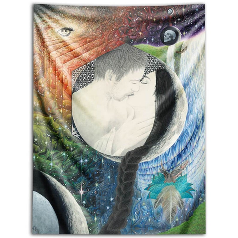 Art of One Not Two Tapestry by Third Eye Tapestries