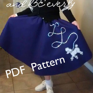 150 Patterns sold Costume Poodle Skirt/ Quick/ Easy PDF Pattern/ FIVE Star Review Teen/Women, waist size 20 60 in, 50s/ Sock Hop/ Diner image 2