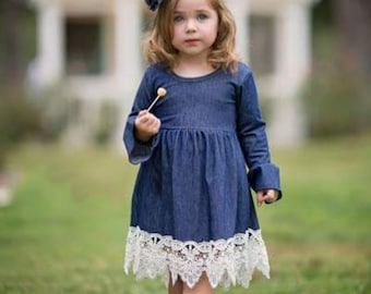 blue jean dresses for girls