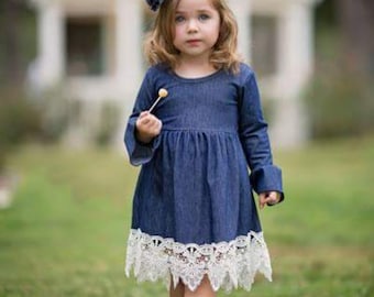 denim frock for girls