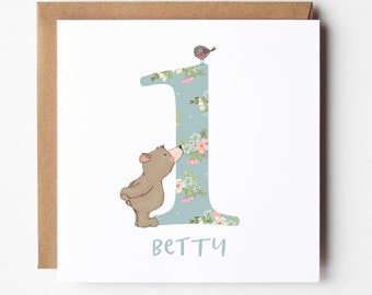 Bear’s Personalised 1st Birthday Card: First Birthday