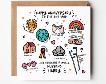 Carte anniversaire mari • Carte mari joyeux anniversaire personnalisée • Carte anniversaire mari •