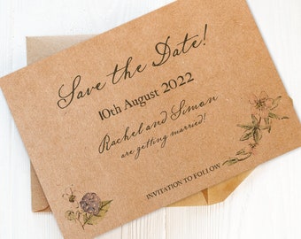 Blackberry Save The Dates • Rustic Wedding Stationery • Affordable Wedding Stationery Set •  Save The Date Cards