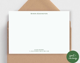 Classic Personalised Note Cards - Choose font and colour • Quality Custom Note Cards Set • New Home Gift • 1st Anniversary Gift