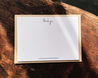 Stylish Thank You Note Cards - Choose print colour • Quality Thank You Cards  •  Thank You Letter Writing Set •