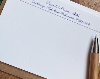 Correspondence Cards - choose font and colour • Quality Custom Note Cards Set • New Home Gift • 1st Anniversary Gift