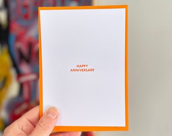 Happy Anniversary Card • Letterpressed Anniversary Card • Wedding Anniversary Card • Minimal Card