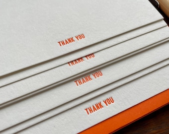 Letterpressed Thank You Cards • Pack of 6 Thank You Cards •  Thank You Cards