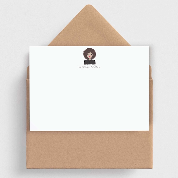 Portrait Note Cards with Envelopes • Personalised Portrait Stationery Writing Set • New Home Gift • 1st Anniversary Gift