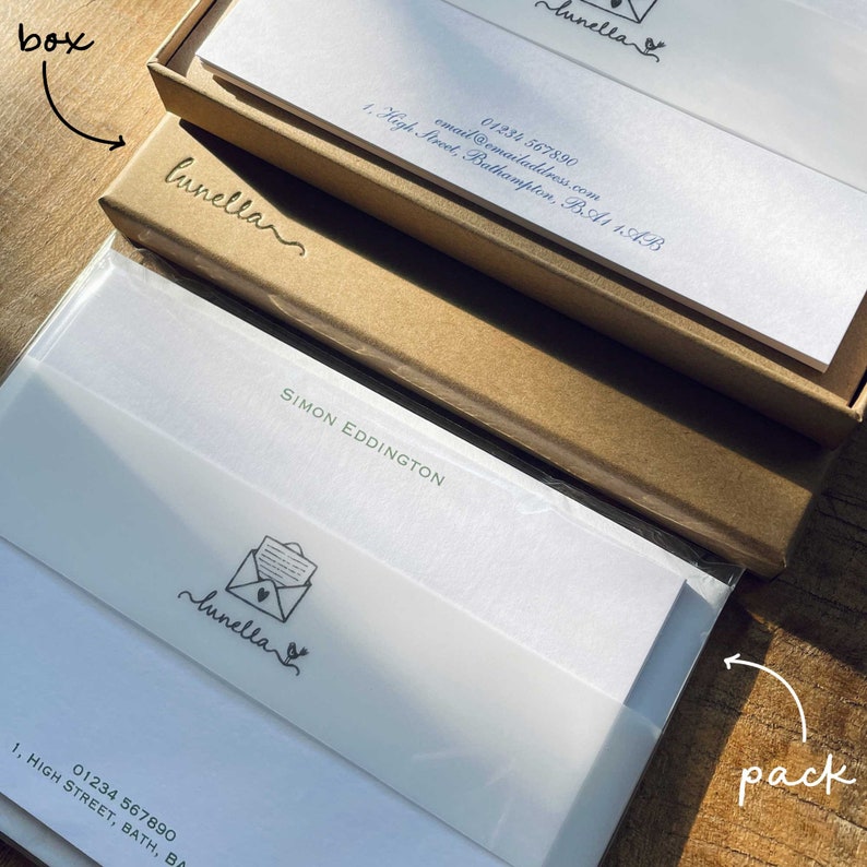 Classic Personalised Note, Quality Custom Note Cards Set