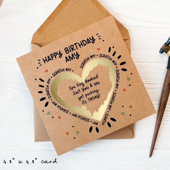 Birthday Scratch Card • Scratch Reveal Card • Surprise Message Card • Big News Scratch Card for Birthday Surprises