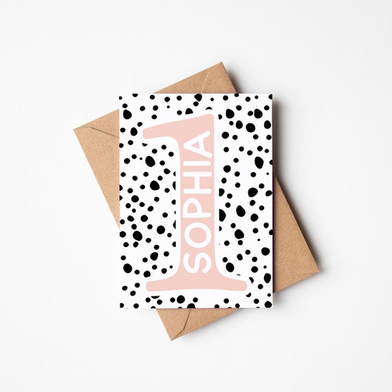 Personalised 1st Birthday Card for a Girl or Boy in seven colours • Custom 1st Birthday Card • 1st Birthday Girl • 1st Birthday Boy