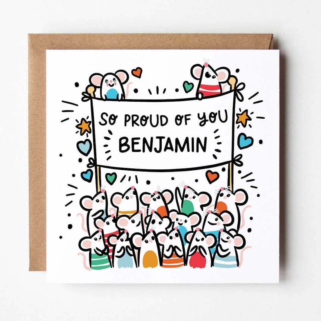 So Proud of You Card • Personalised Congratulations Card • Cute You ...